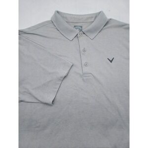 Callaway Polo Shirt Mens XL Gray  Opti Dri Short Sleeve Performance golf shirt